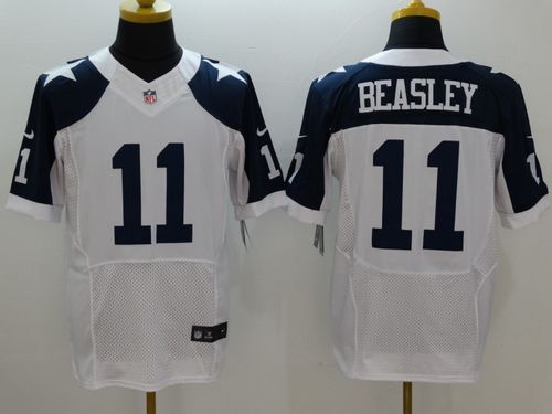 Nike Cowboys #11 Cole Beasley White Thanksgiving Throwback Men's Stitched NFL Elite Jersey